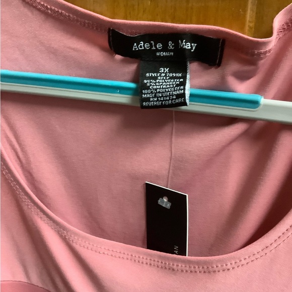 New with tags Adele and May 3X Dressy Pink draped blouse No sleeves Dressy - Picture 6 of 8